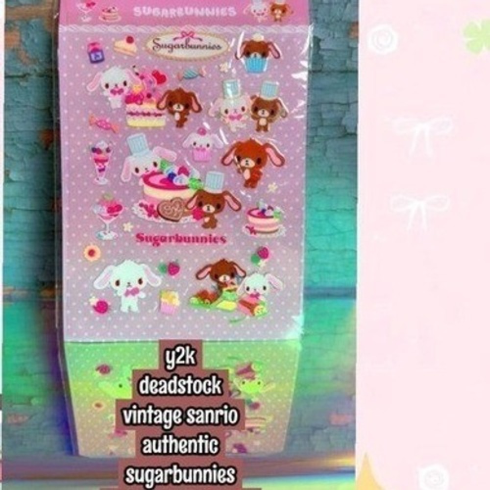 Vintage Sanrio Sugarbunnies Bakery Bakery Sticker Sheet Deadstock Y2K